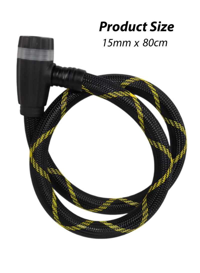 R.VIHAN Heavy-Duty Bicycle & Scooter Cable Lock 80cm Braided Steel Anti-Theft Wire with Keys, Durable ABS Lock Head, Stroller Lock, E-Scooter Lock, Bike Security Cable (15mm Thick) - Image 5
